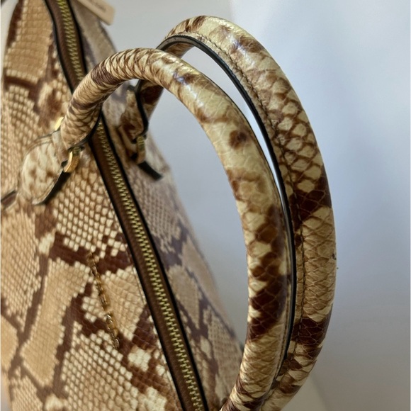 Michael Kors Lenox Leather Snakeskin Embossed Satchel Crossbody - Picture 6 of 12